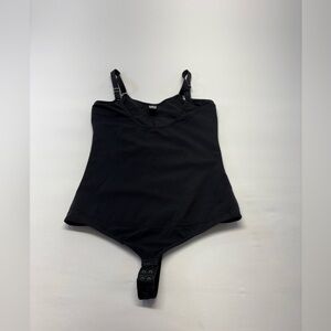 Shaperx Black Shaping Bodysuit with Adjustable Straps Size Large